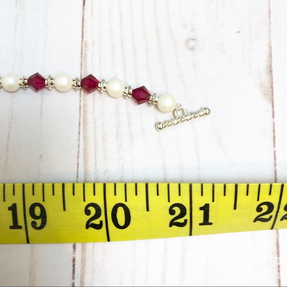 Swarovski Pink Crystal & Pearl Beaded Necklace - Picture 3 of 3